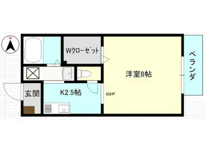 えとあはうすびぃ(1K/2階)の間取り写真