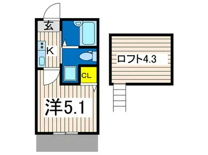 ルミエール六浦南(1K/1階)の間取り写真