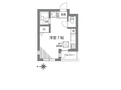 KSホームズ(ワンルーム/3階)の間取り写真