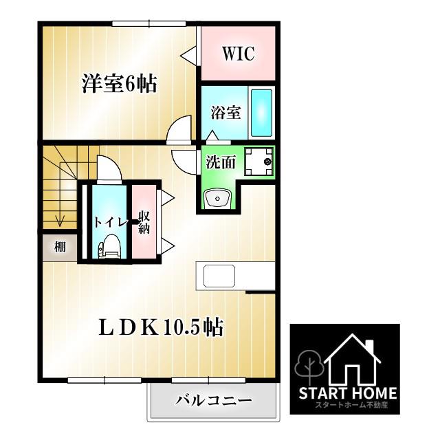 メゾン・コモド B(1LDK/2階)の間取り写真