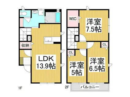 フォーレスモコII(3LDK/1階)の間取り写真
