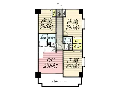 エミネントアプレイス(3DK/4階)の間取り写真