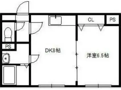 ミスブランニューデイ(1DK/3階)の間取り写真