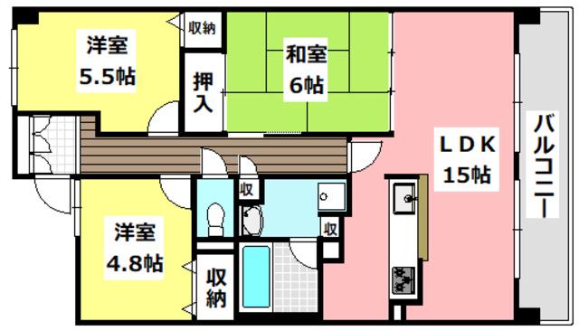 MINOO HILLS(3LDK/4階)の間取り写真