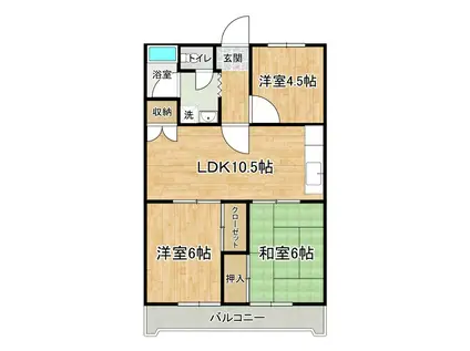 グランメゾンつくば(3LDK/2階)の間取り写真