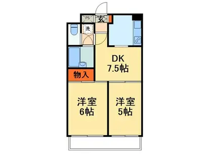TS GARDEN行徳(2DK/3階)の間取り写真