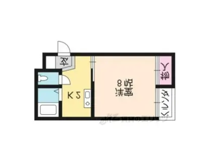 京都アパートメント4(1K/2階)の間取り写真