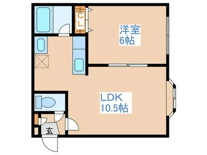 ロイヤルウェイブ(1LDK/2階)の間取り写真