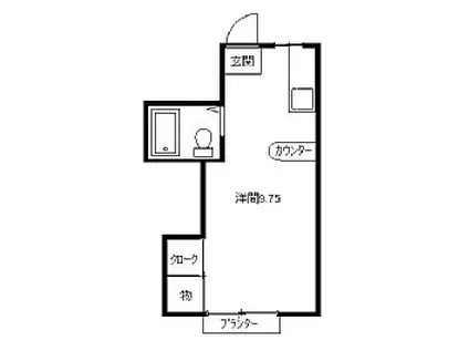サンコーポあけぼのA(ワンルーム/2階)の間取り写真