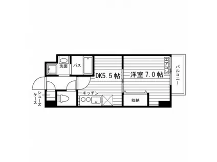 フォレスタ岡山医大東(1DK/8階)の間取り写真