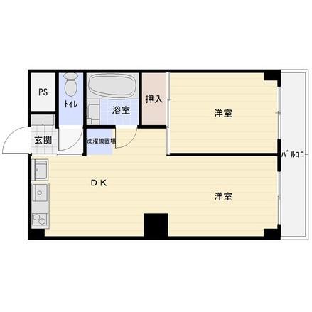 ハトヤ第10ビル(1LDK/2階)の間取り写真