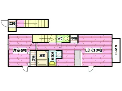 カーサヴェルノI(1LDK/2階)の間取り写真