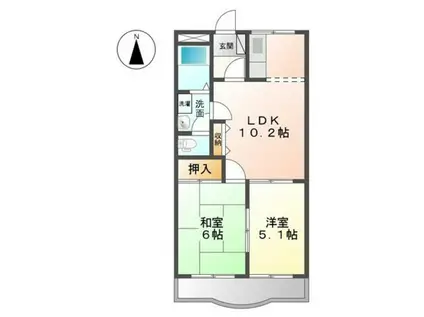 クオリティー下中野III(2LDK/4階)の間取り写真