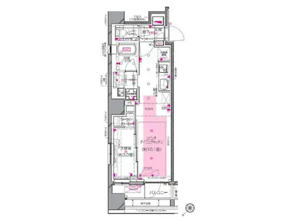 ピアース銀座レジデンス(1LDK/3階)の間取り写真