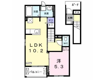 リバーイーストマルエイ(1LDK/2階)の間取り写真