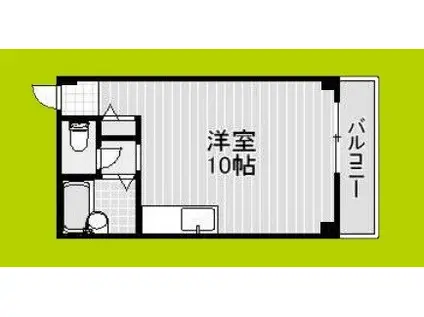 地下鉄中央線 大阪港駅 徒歩2分 5階建 築35年(ワンルーム/4階)の間取り写真