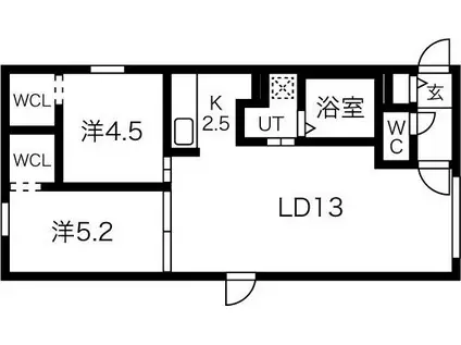 ANNETTE(2LDK/1階)の間取り写真