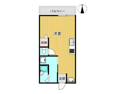 香里さくらハイツIII(ワンルーム/2階)の間取り写真