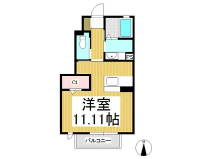 グランツ(ワンルーム/1階)の間取り写真