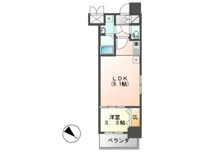 CREST TAPP大曽根II(1LDK/14階)の間取り写真