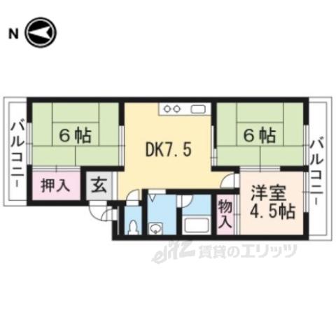 ベルパーク古高(3DK/2階)の間取り写真