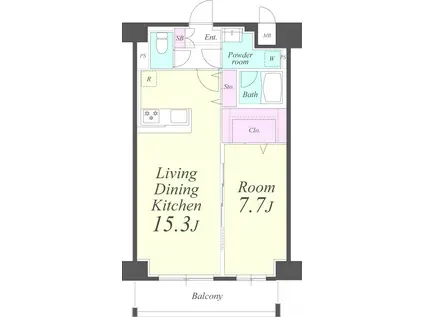 クレシェンテ月島(1LDK/2階)の間取り写真