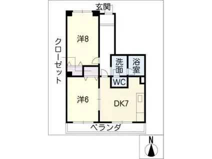 三幸マンション(2DK/2階)の間取り写真