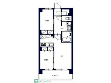 センチュリー八王子ルミエール(2LDK/3階)の間取り写真