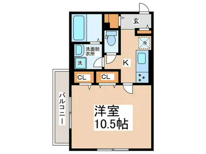 グレースメゾン泉佐野(1K/2階)の間取り写真