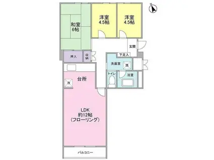 エクセル(3LDK/3階)の間取り写真