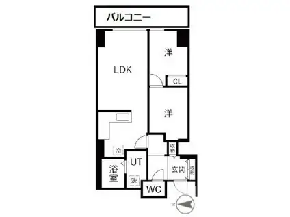 シティコート目黒(2LDK/2階)の間取り写真