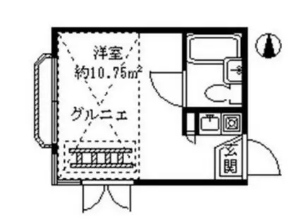 ライフピア豊島園(ワンルーム/2階)の間取り写真