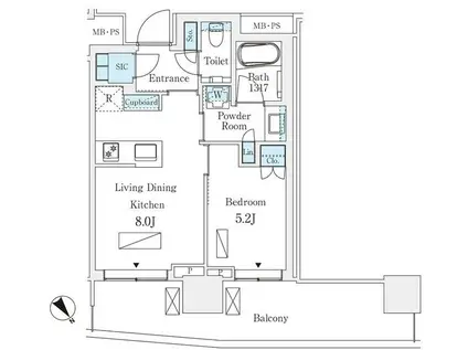 パークコート赤坂檜町ザ タワー(1LDK/19階)の間取り写真
