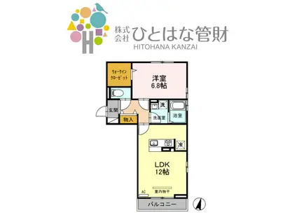 プレジールB(1LDK/2階)の間取り写真