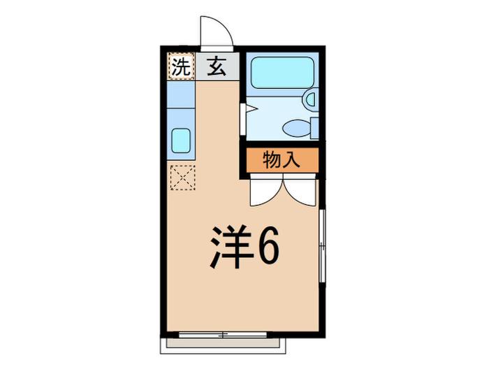 グリーンハウス(ワンルーム/2階)の間取り写真
