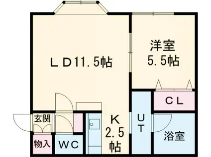 コムフォートI(1LDK/1階)の間取り写真