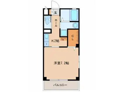 プリモサージュ神宮東(1K/1階)の間取り写真