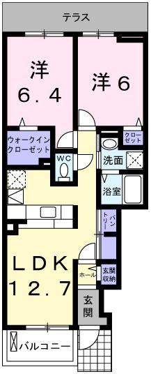 ベル・セーズII(2LDK/1階)の間取り写真