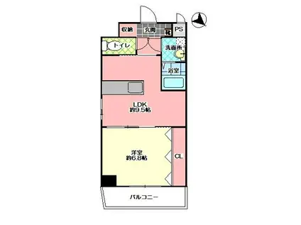 ペパーミント(1LDK/1階)の間取り写真