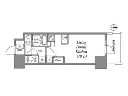 MELDIA CREST TAPP NANBA-ウエスト(ワンルーム/14階)の間取り写真