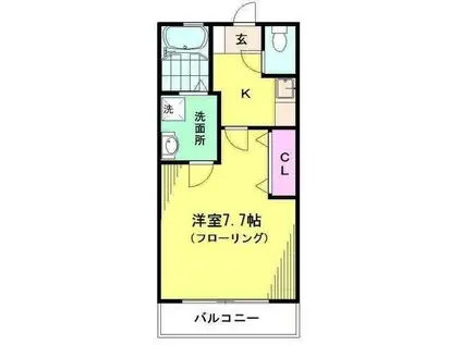 リブレア横手(1K/2階)の間取り写真