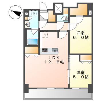 S-RESIDENCE上社南AMANTE(2LDK/3階)の間取り写真