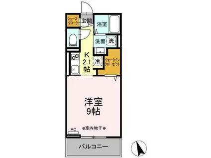 セジュールオッツ・YSK(1K/3階)の間取り写真