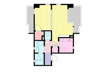 クラージュKAMAKURAYA(1LDK/3階)の間取り写真