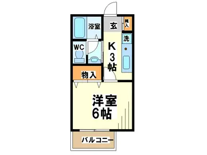 エムヤマグチ(1K/1階)の間取り写真