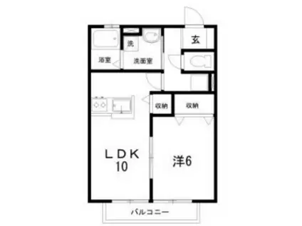 カイセイハイツ(1LDK/1階)の間取り写真