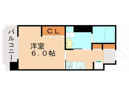 コンプレート千代ヶ崎(1K/2階)の間取り写真