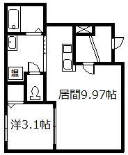 NEO STRADA I(1DK/1階)の間取り写真
