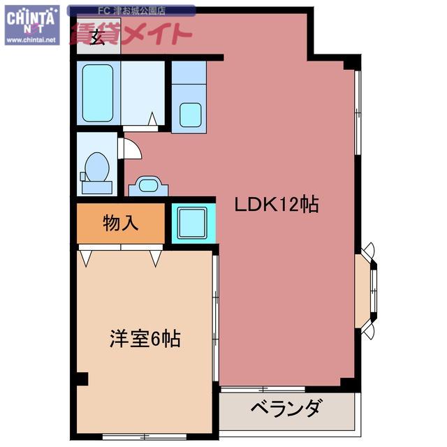 津興第二ビル(1LDK/3階)の間取り写真