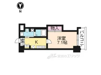 HF四条河原町レジデンス(1K/9階)の間取り写真